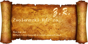 Zvolenszki Róza névjegykártya