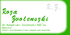 roza zvolenszki business card